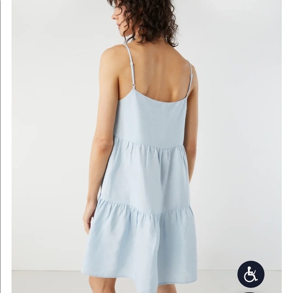 Brand NEW NWT OAK + FORT Tiered Blue Dress - Picture 6 of 9